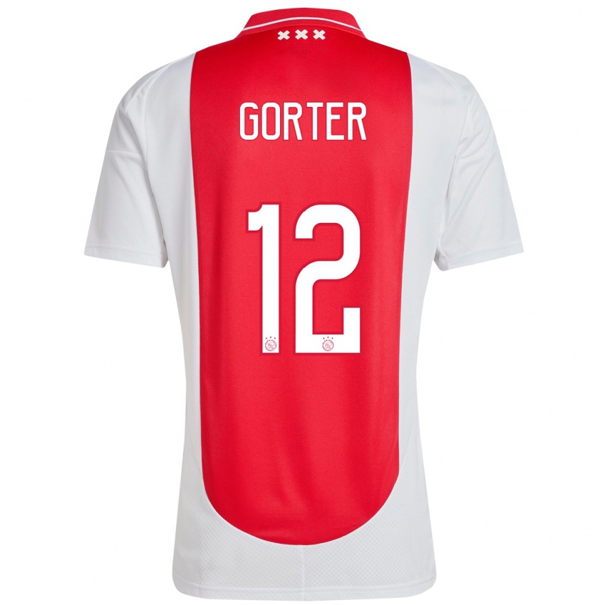 Niño Fútbol Camiseta Jay Gorter #12 Rojo Blanco 1ª Equipación 2024/25 México