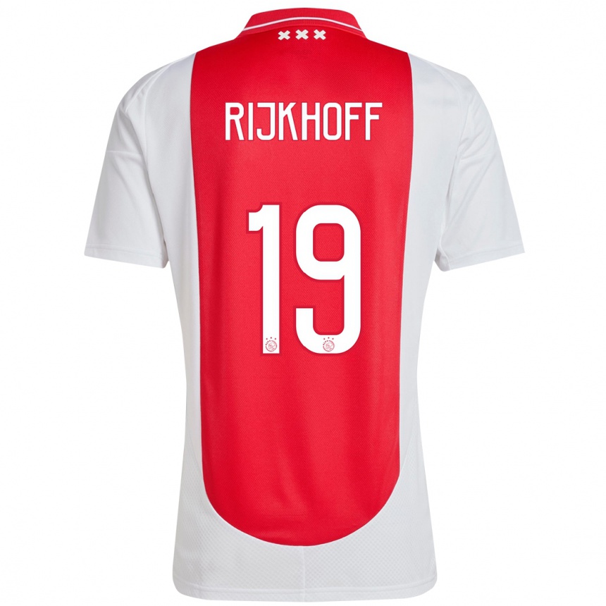 Niño Fútbol Camiseta Julian Rijkhoff #19 Rojo Blanco 1ª Equipación 2024/25 México