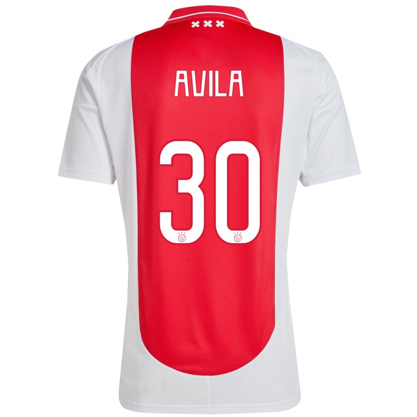 Niño Fútbol Camiseta Gastón Ávila #30 Rojo Blanco 1ª Equipación 2024/25 México