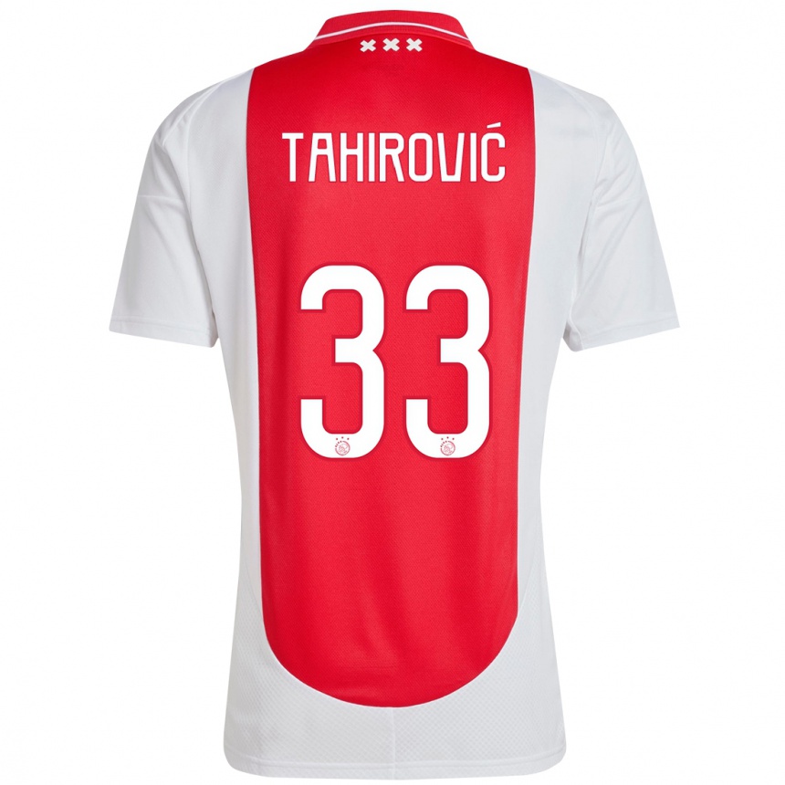 Niño Fútbol Camiseta Benjamin Tahirovic #33 Rojo Blanco 1ª Equipación 2024/25 México