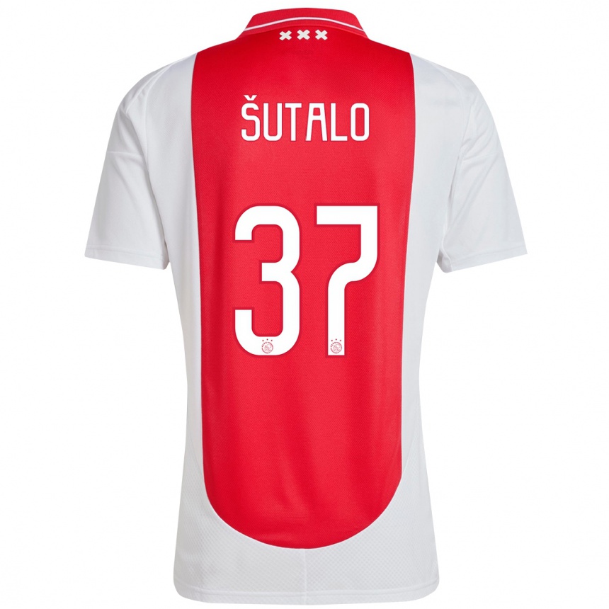 Niño Fútbol Camiseta Josip Sutalo #37 Rojo Blanco 1ª Equipación 2024/25 México