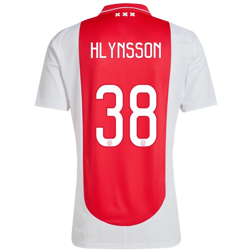 Niño Fútbol Camiseta Kristian Hlynsson #38 Rojo Blanco 1ª Equipación 2024/25 México