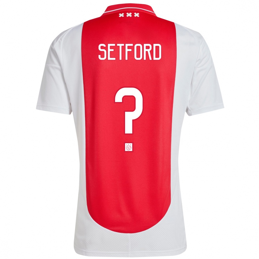 Niño Fútbol Camiseta Charlie Setford #0 Rojo Blanco 1ª Equipación 2024/25 México