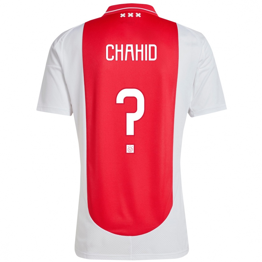 Niño Fútbol Camiseta Rida Chahid #0 Rojo Blanco 1ª Equipación 2024/25 México