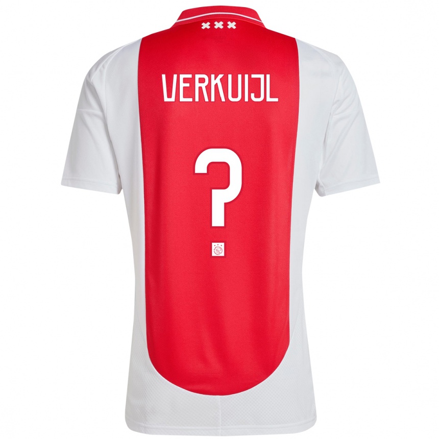 Niño Fútbol Camiseta Mark Verkuijl #0 Rojo Blanco 1ª Equipación 2024/25 México