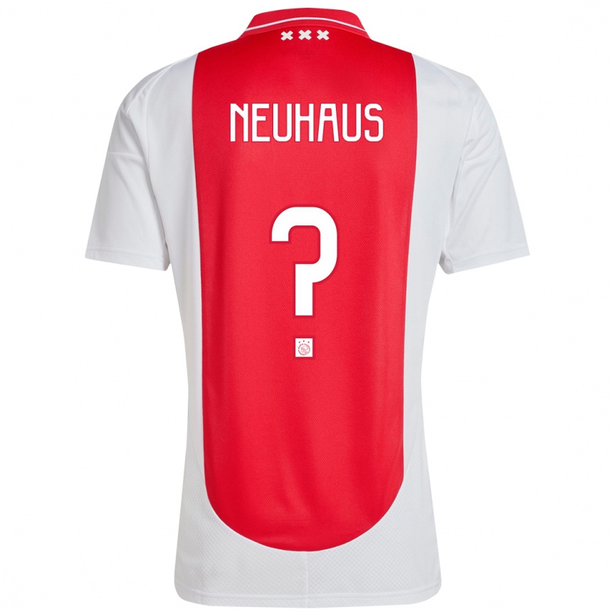 Niño Fútbol Camiseta Renzo Neuhaus #0 Rojo Blanco 1ª Equipación 2024/25 México