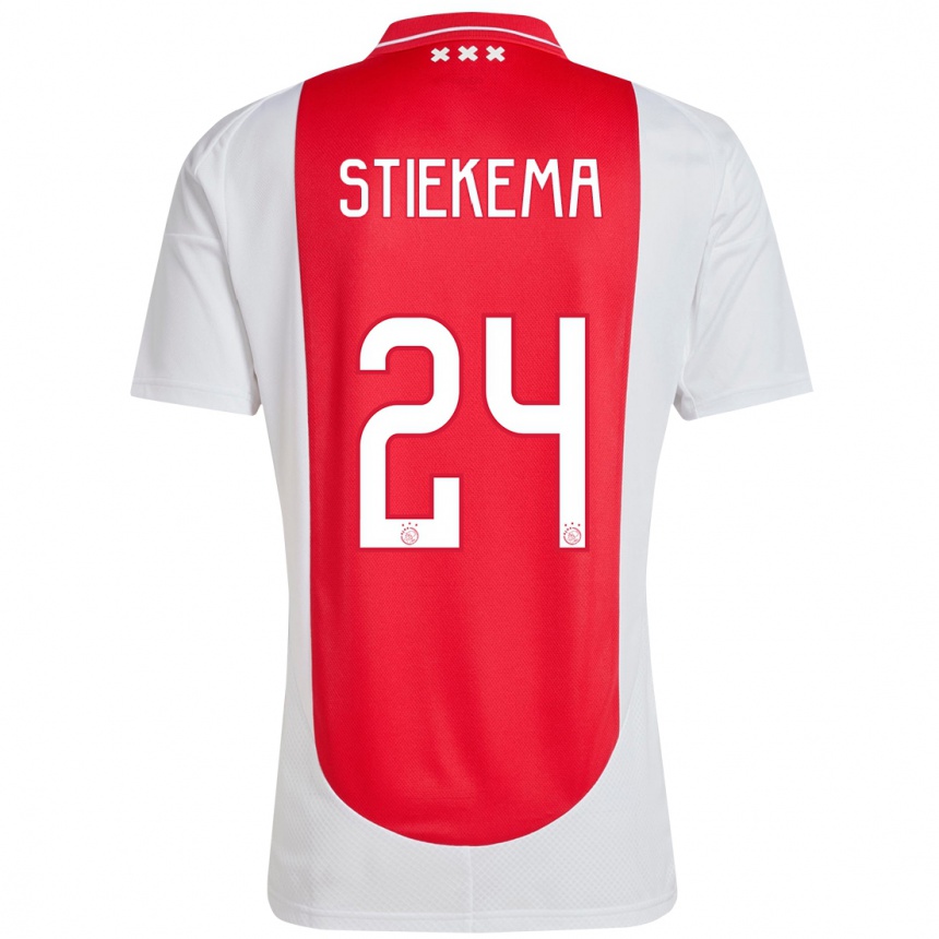 Niño Fútbol Camiseta Iris Stiekema #24 Rojo Blanco 1ª Equipación 2024/25 México