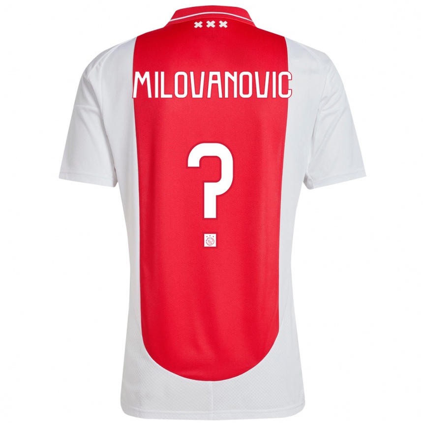 Niño Fútbol Camiseta Mateja Milovanovic #0 Rojo Blanco 1ª Equipación 2024/25 México