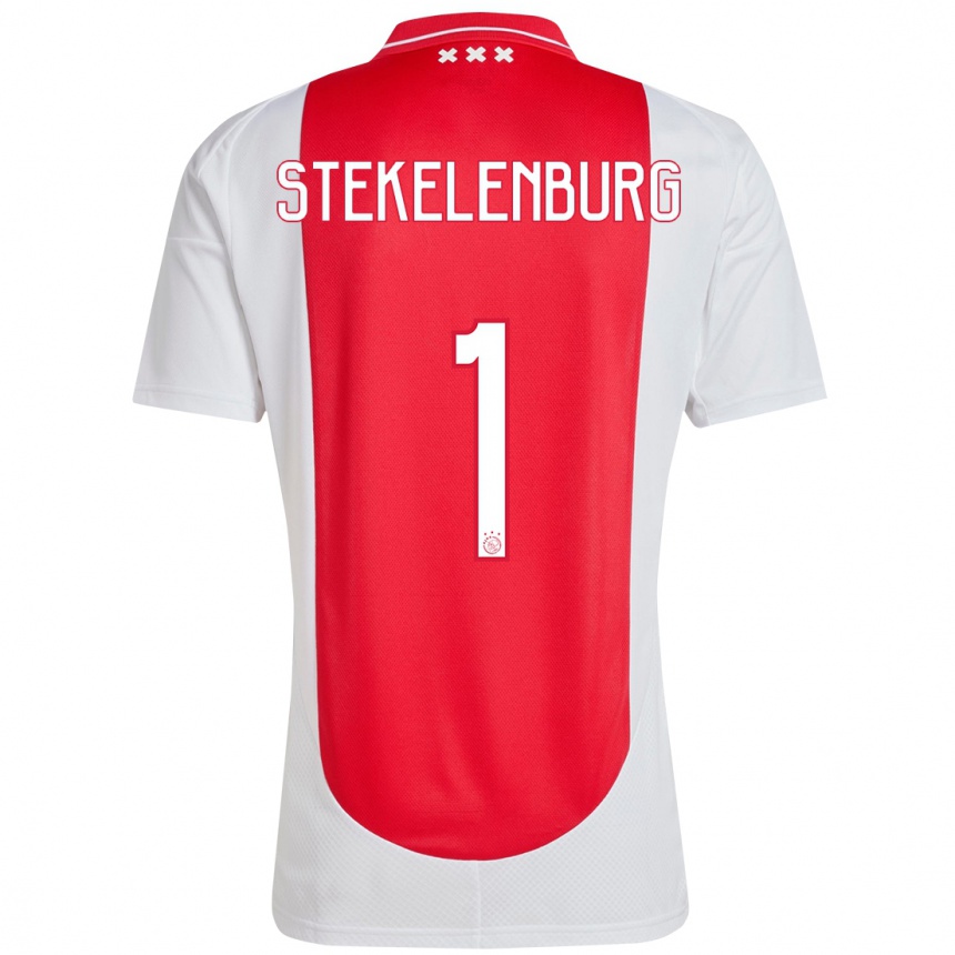 Niño Fútbol Camiseta Maarten Stekelenburg #1 Rojo Blanco 1ª Equipación 2024/25 México