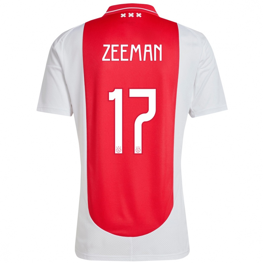 Niño Fútbol Camiseta Kelly Zeeman #17 Rojo Blanco 1ª Equipación 2024/25 México