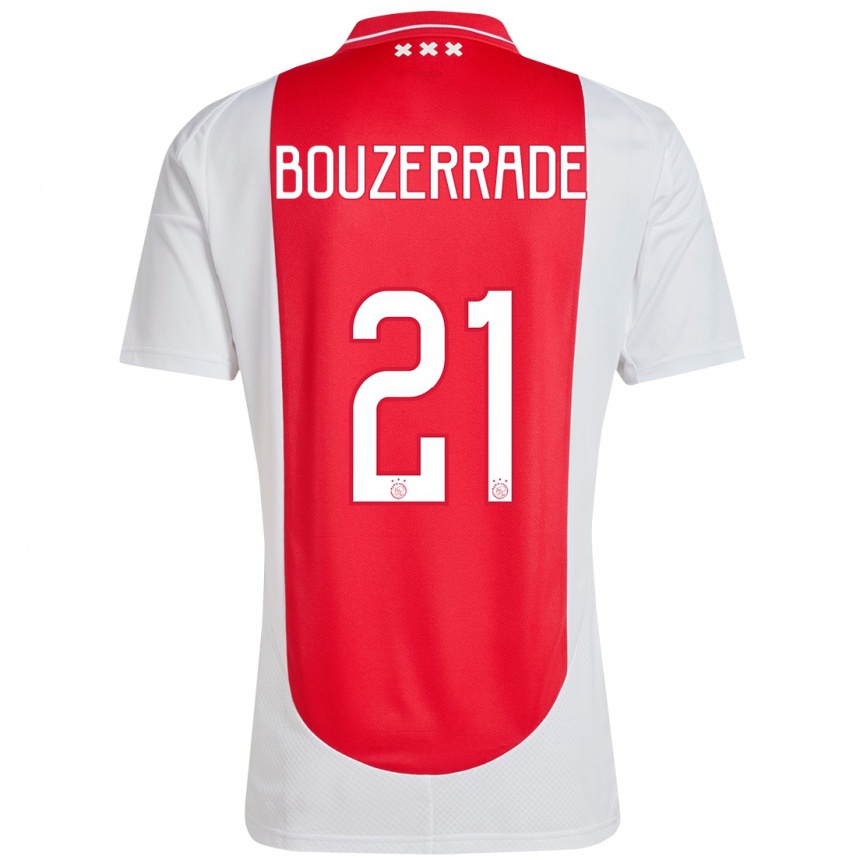 Niño Fútbol Camiseta Zaina Bouzerrade #21 Rojo Blanco 1ª Equipación 2024/25 México