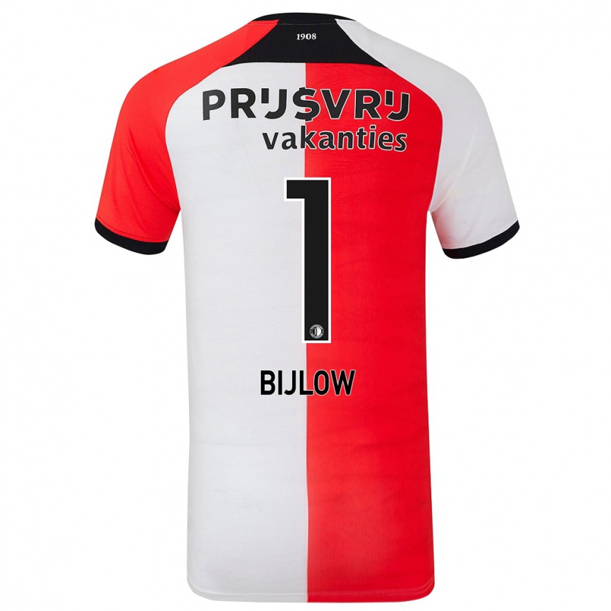 Niño Fútbol Camiseta Justin Bijlow #1 Rojo Blanco 1ª Equipación 2024/25 México