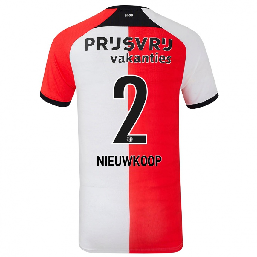 Niño Fútbol Camiseta Bart Nieuwkoop #2 Rojo Blanco 1ª Equipación 2024/25 México