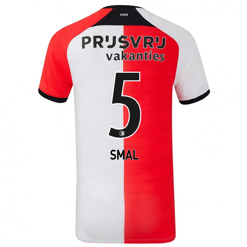 Niño Fútbol Camiseta Gijs Smal #5 Rojo Blanco 1ª Equipación 2024/25 México