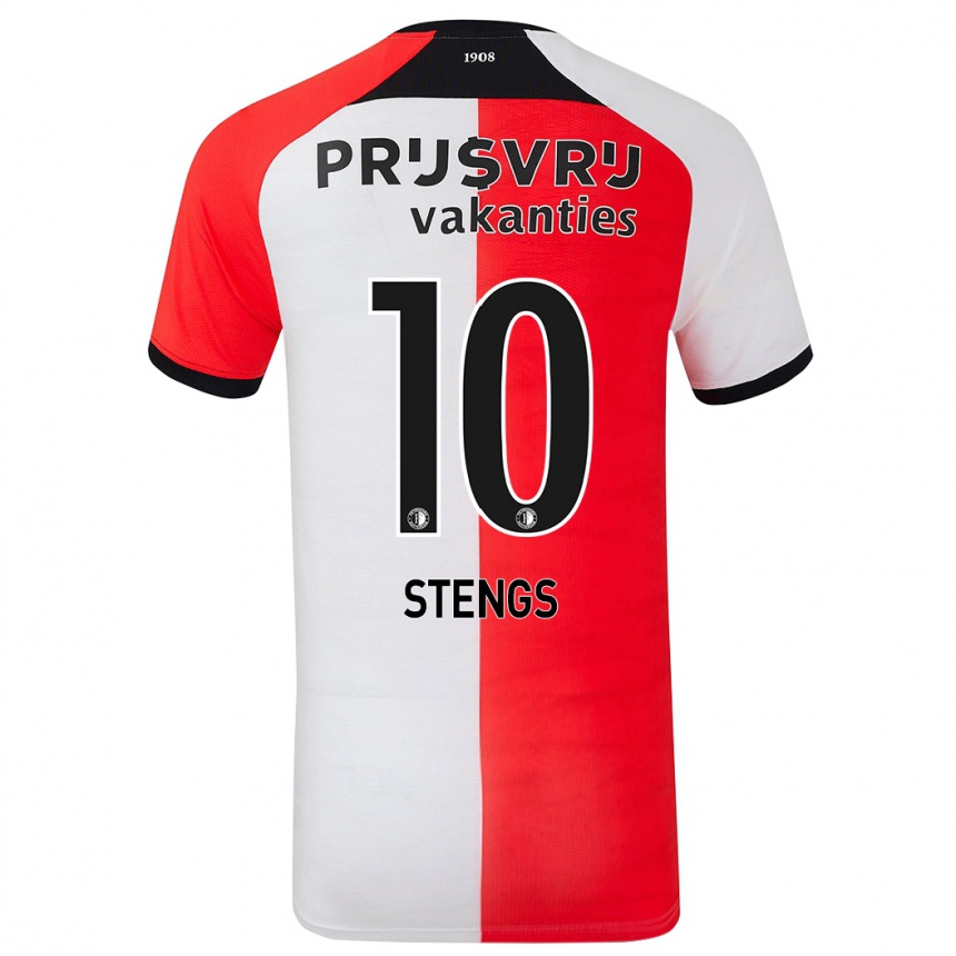 Niño Fútbol Camiseta Calvin Stengs #10 Rojo Blanco 1ª Equipación 2024/25 México