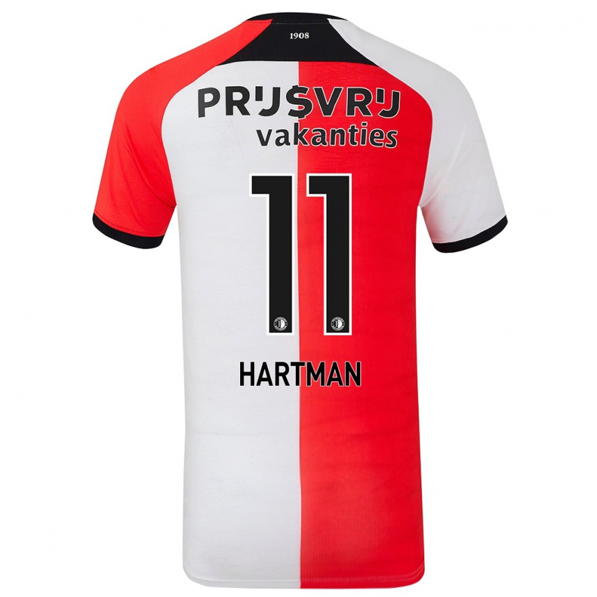 Niño Fútbol Camiseta Quilindschy Hartman #11 Rojo Blanco 1ª Equipación 2024/25 México