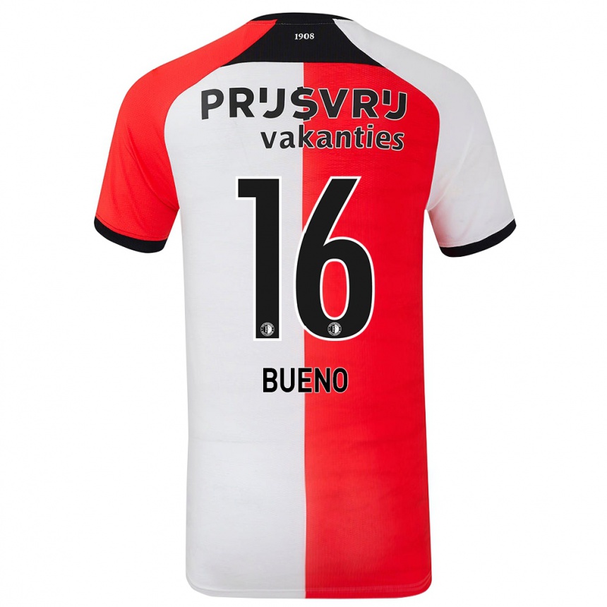 Niño Fútbol Camiseta Hugo Bueno #16 Rojo Blanco 1ª Equipación 2024/25 México