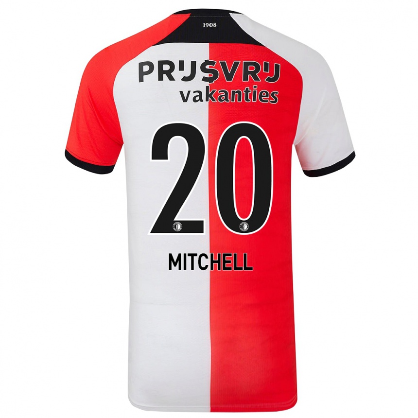 Niño Fútbol Camiseta Jeyland Mitchell #20 Rojo Blanco 1ª Equipación 2024/25 México