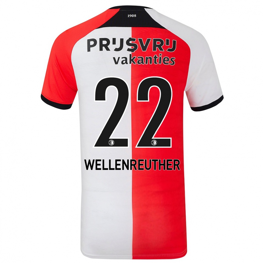 Niño Fútbol Camiseta Timon Wellenreuther #22 Rojo Blanco 1ª Equipación 2024/25 México