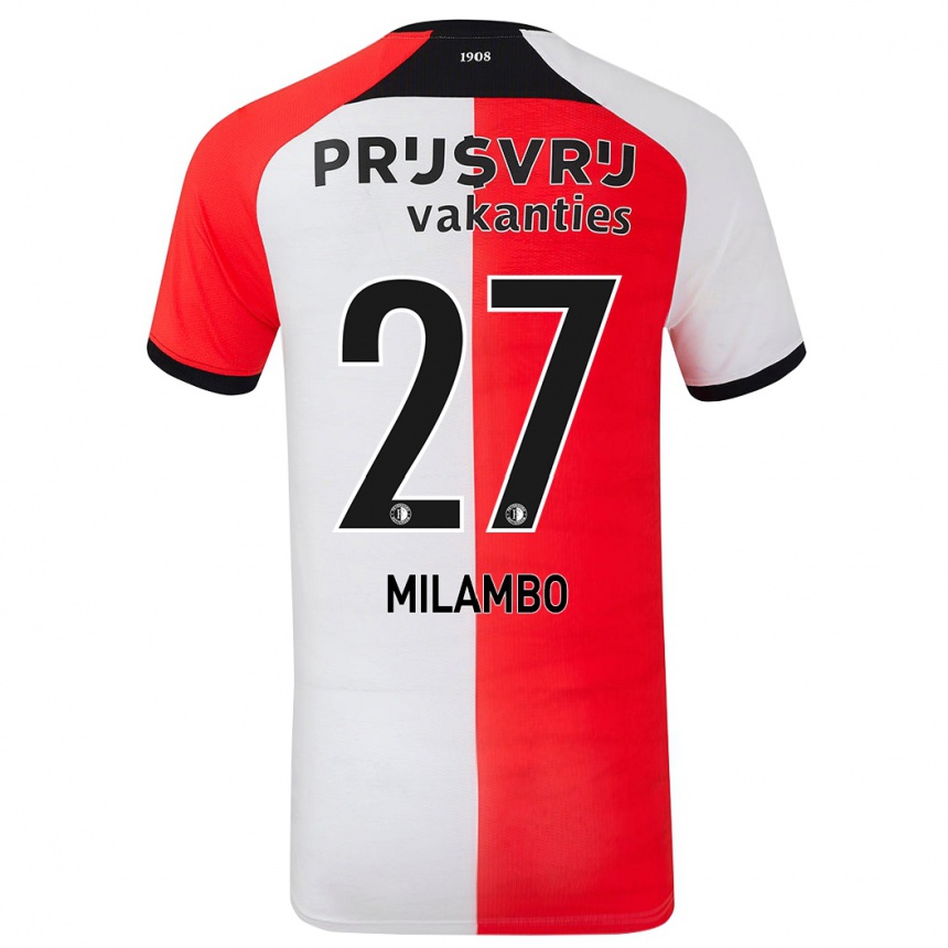 Niño Fútbol Camiseta Antoni Milambo #27 Rojo Blanco 1ª Equipación 2024/25 México