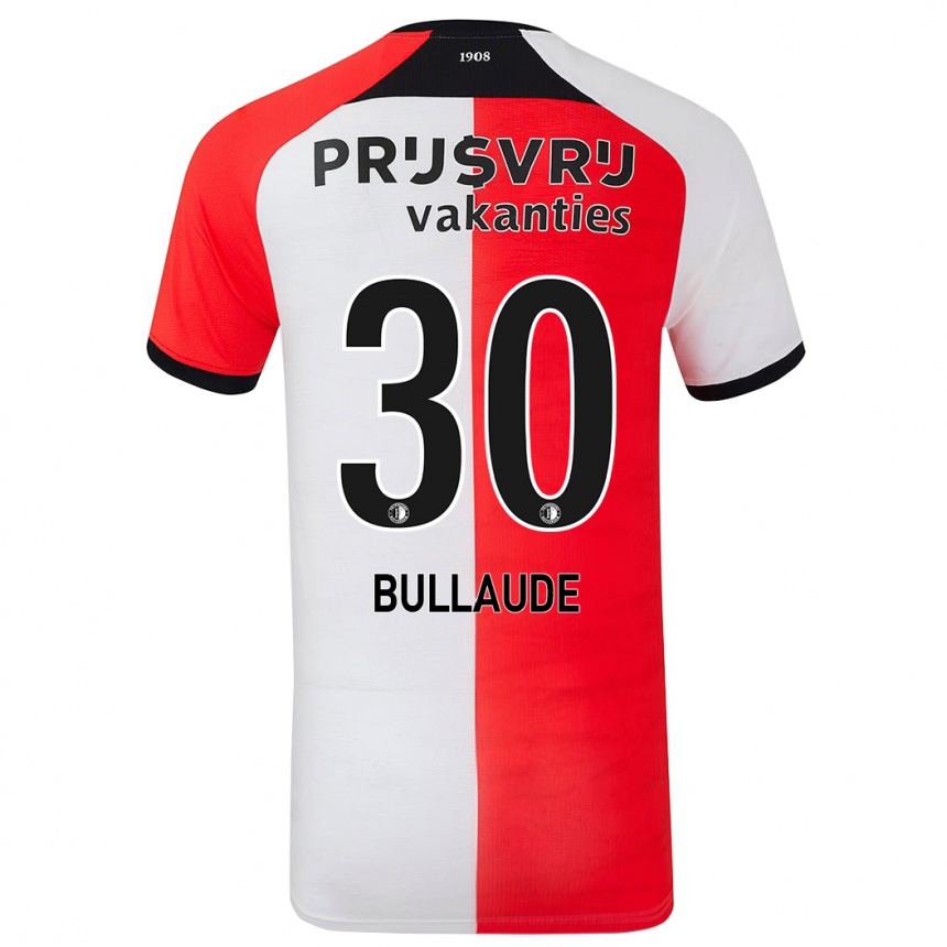 Niño Fútbol Camiseta Ezequiel Bullaude #30 Rojo Blanco 1ª Equipación 2024/25 México