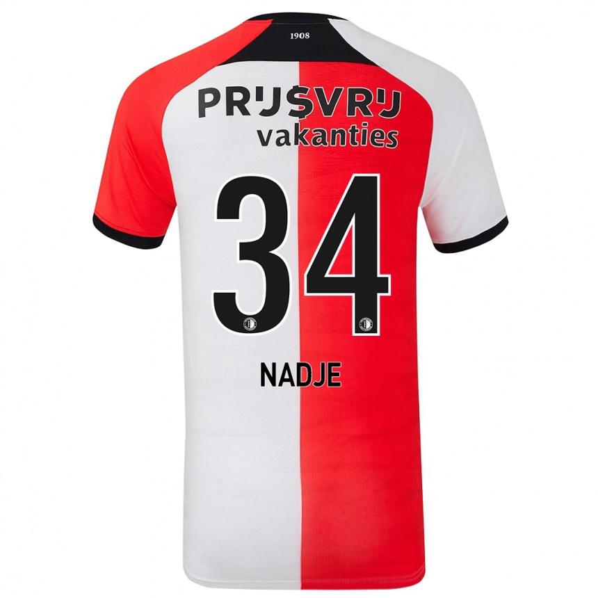 Niño Fútbol Camiseta Chris-Kévin Nadje #34 Rojo Blanco 1ª Equipación 2024/25 México