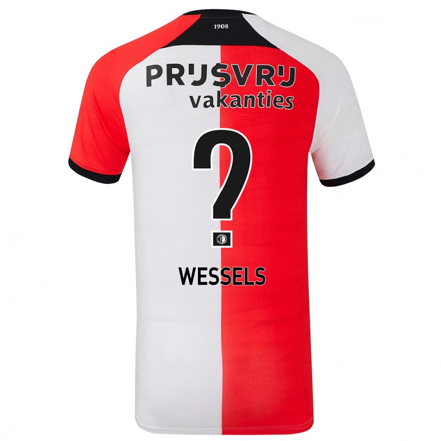 Niño Fútbol Camiseta Tijme Wessels #0 Rojo Blanco 1ª Equipación 2024/25 México