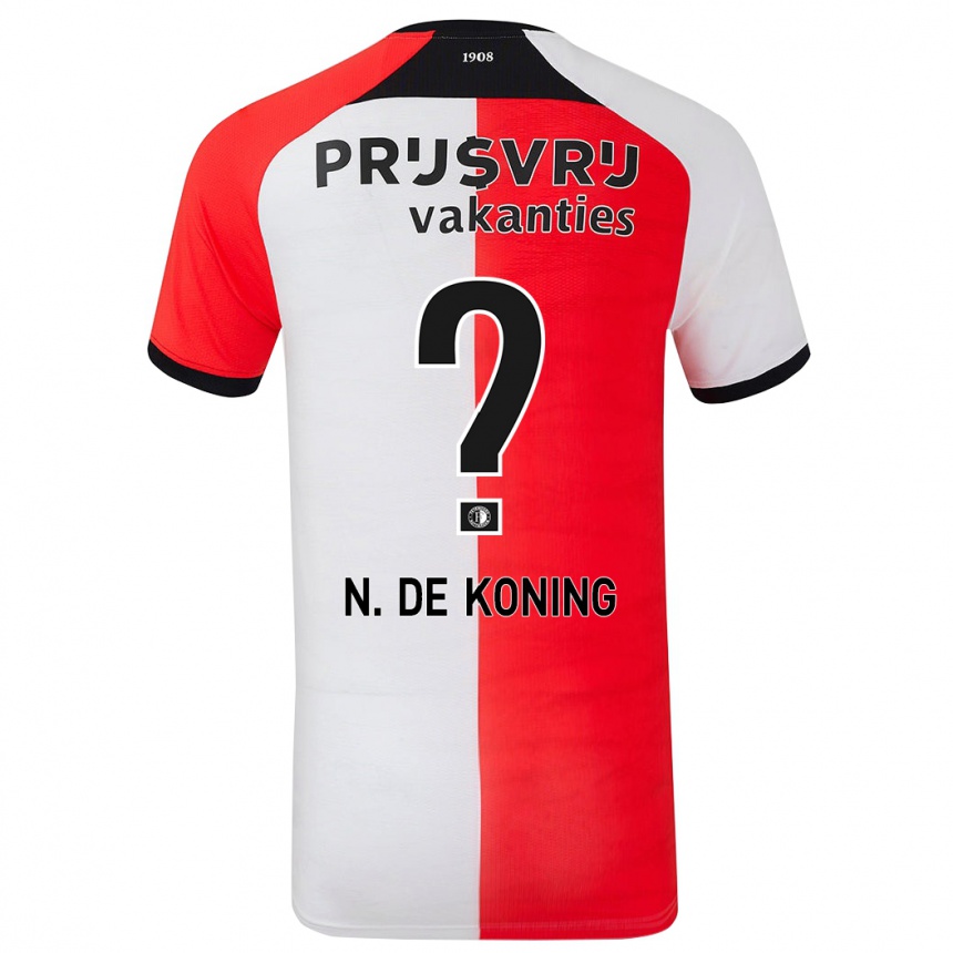 Niño Fútbol Camiseta Nick De Koning #0 Rojo Blanco 1ª Equipación 2024/25 México