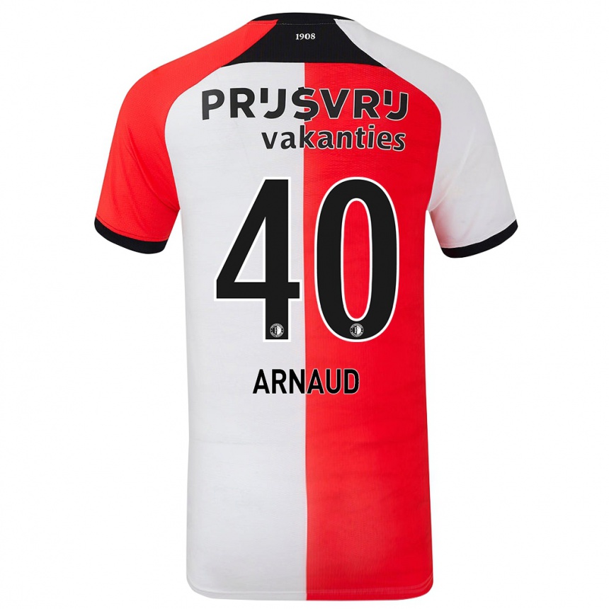 Niño Fútbol Camiseta Lugene Arnaud #40 Rojo Blanco 1ª Equipación 2024/25 México