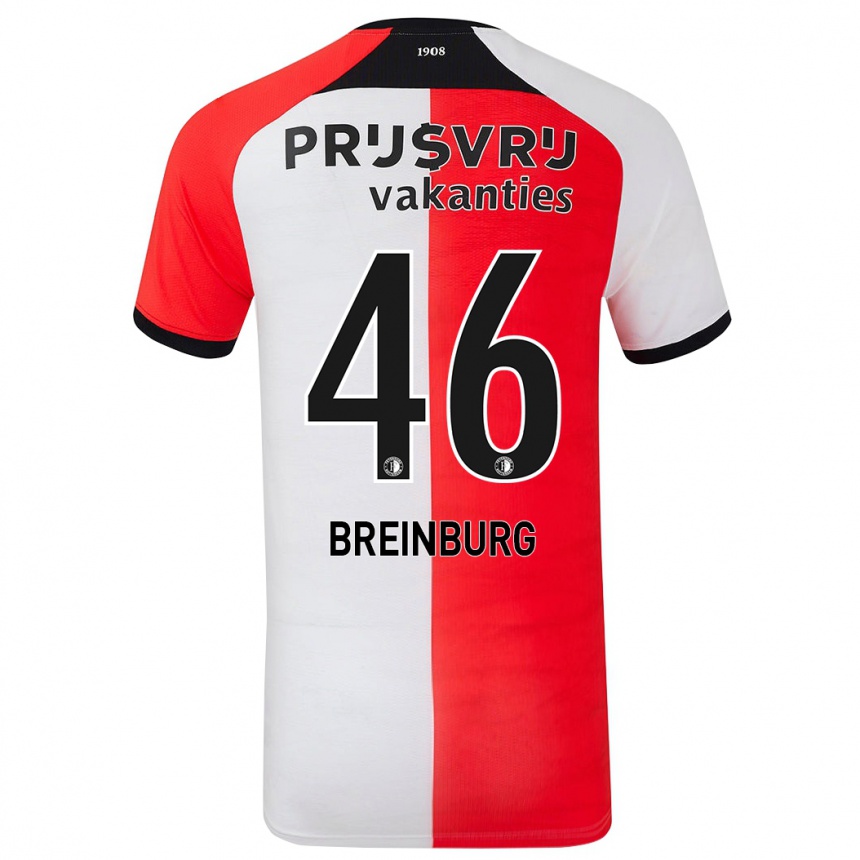 Niño Fútbol Camiseta Rainey Breinburg #46 Rojo Blanco 1ª Equipación 2024/25 México