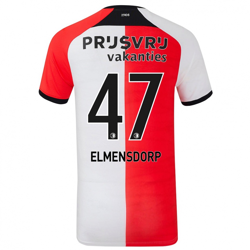 Niño Fútbol Camiseta Paris Elmensdorp #47 Rojo Blanco 1ª Equipación 2024/25 México