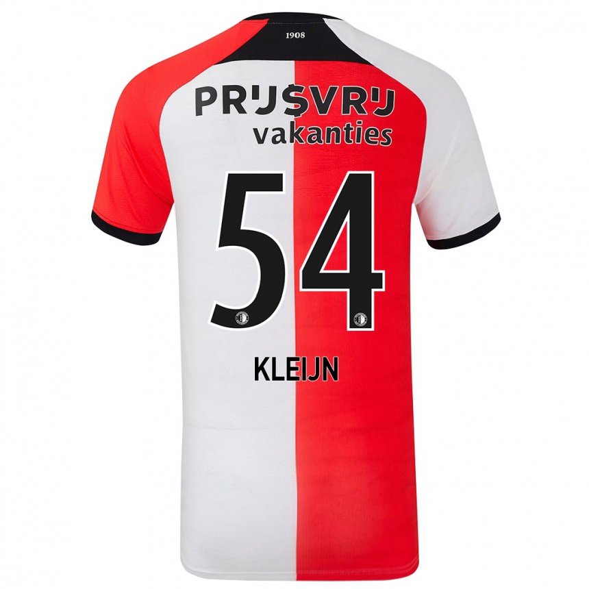 Niño Fútbol Camiseta Mike Kleijn #54 Rojo Blanco 1ª Equipación 2024/25 México