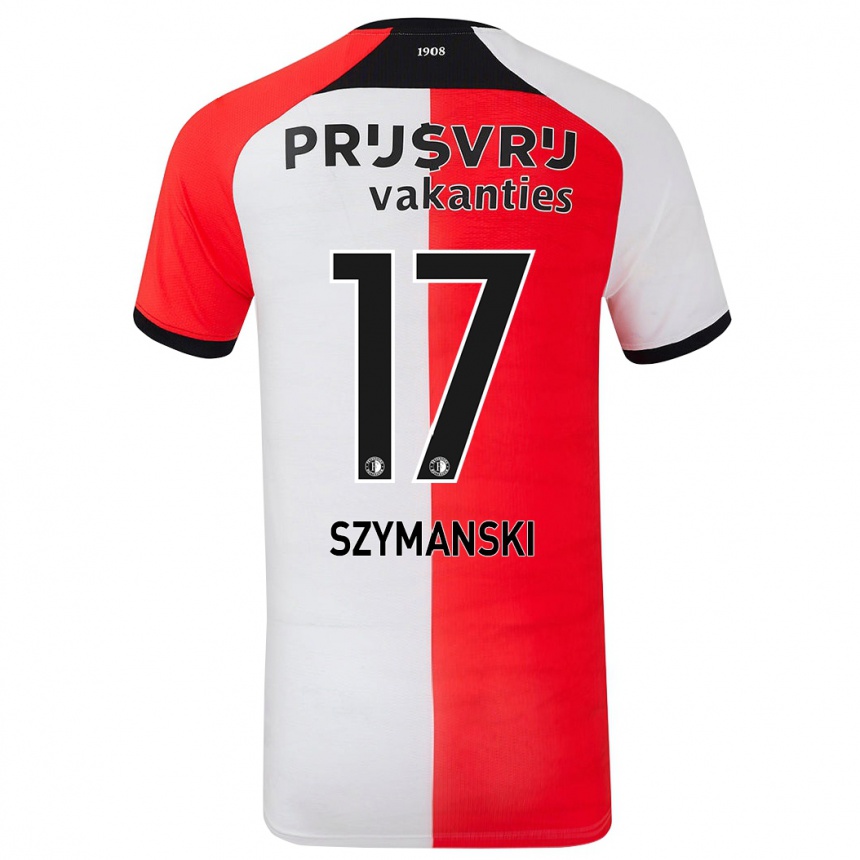 Niño Fútbol Camiseta Sebastian Szymanski #17 Rojo Blanco 1ª Equipación 2024/25 México