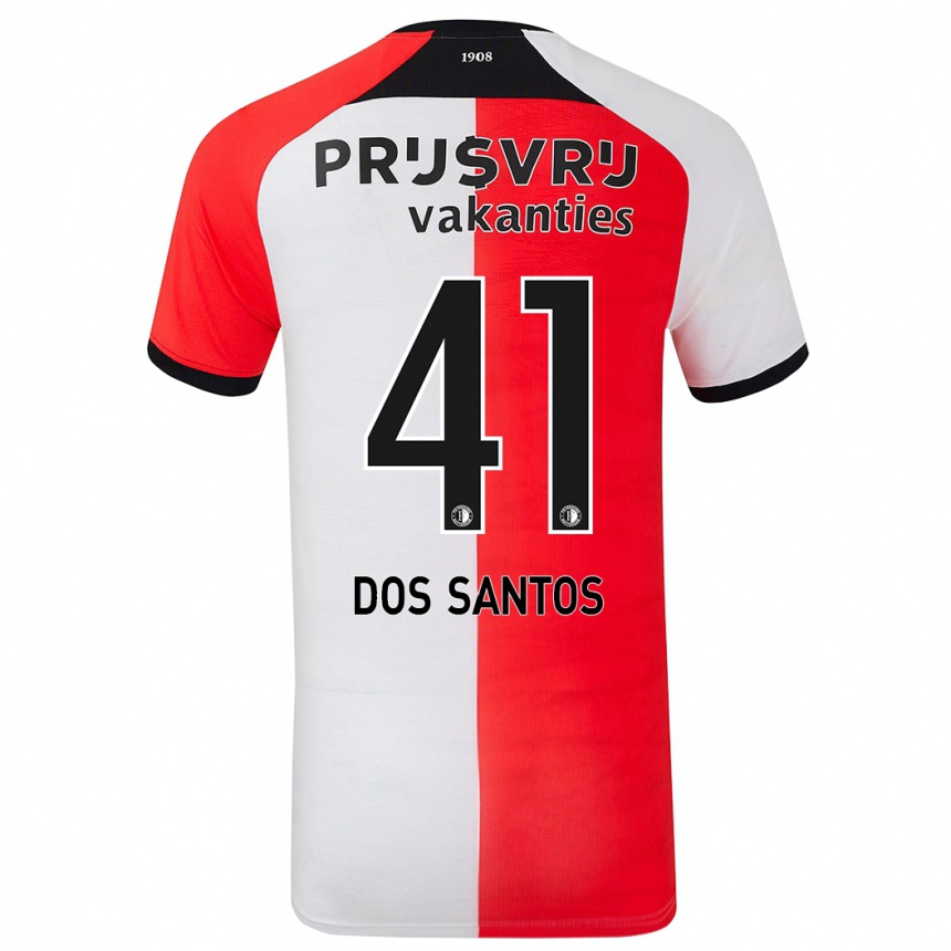 Niño Fútbol Camiseta Giuliany Ben-David Dos Santos #41 Rojo Blanco 1ª Equipación 2024/25 México