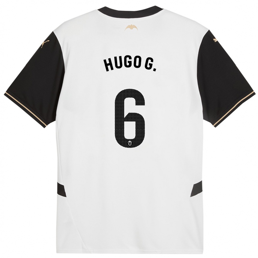 Niño Fútbol Camiseta Hugo Guillamón #6 Blanco Negro 1ª Equipación 2024/25 México