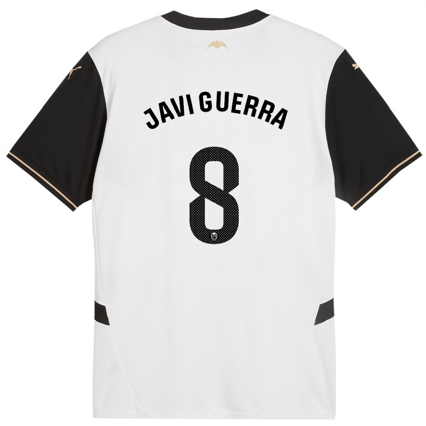 Niño Fútbol Camiseta Javi Guerra #8 Blanco Negro 1ª Equipación 2024/25 México