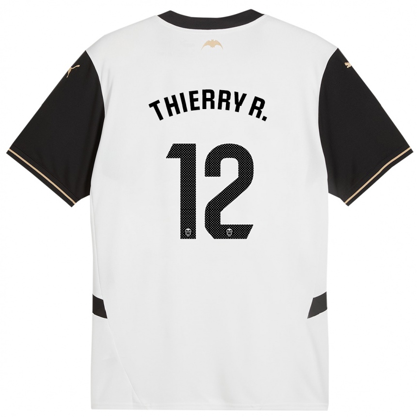 Niño Fútbol Camiseta Thierry Correia #12 Blanco Negro 1ª Equipación 2024/25 México