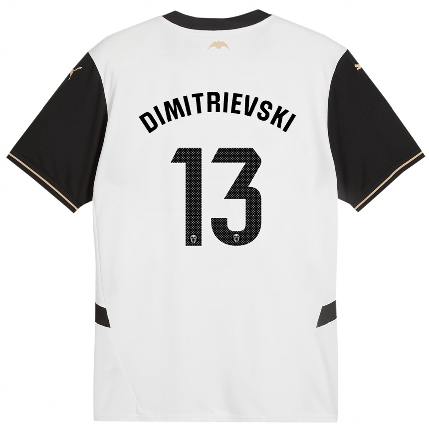 Niño Fútbol Camiseta Stole Dimitrievski #13 Blanco Negro 1ª Equipación 2024/25 México