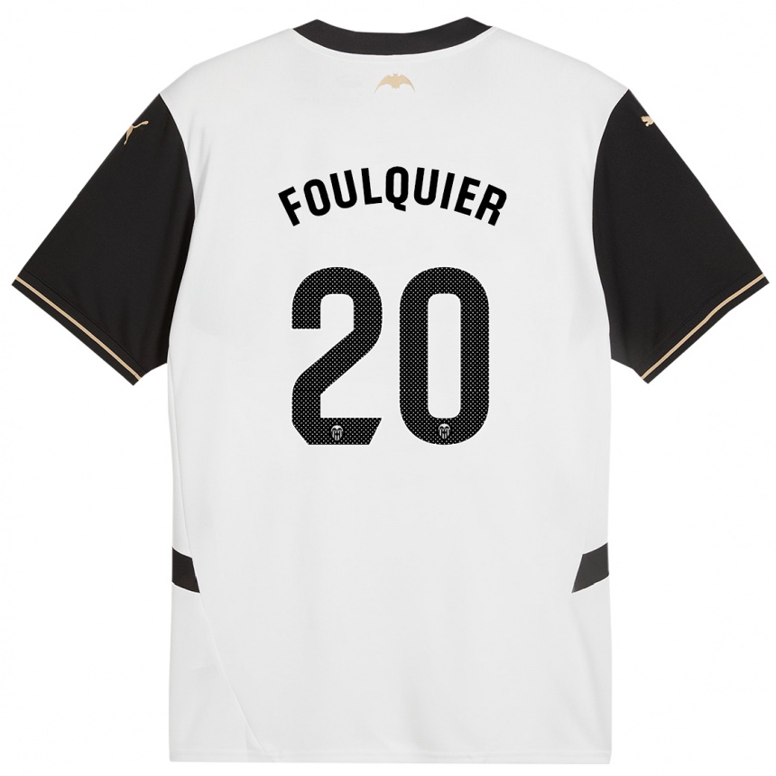 Niño Fútbol Camiseta Dimitri Foulquier #20 Blanco Negro 1ª Equipación 2024/25 México