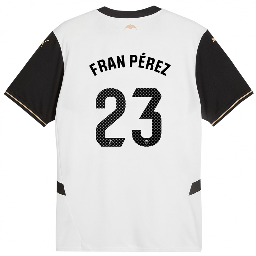 Niño Fútbol Camiseta Fran Pérez #23 Blanco Negro 1ª Equipación 2024/25 México