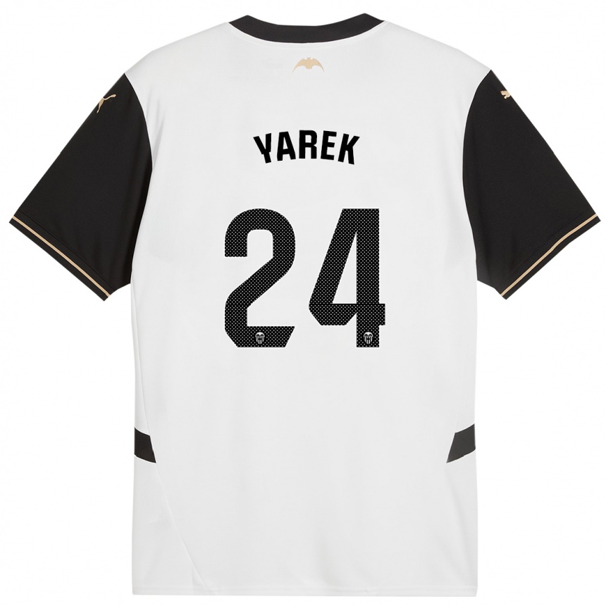 Niño Fútbol Camiseta Yarek Gasiorowski #24 Blanco Negro 1ª Equipación 2024/25 México