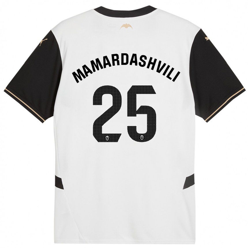 Niño Fútbol Camiseta Giorgi Mamardashvili #25 Blanco Negro 1ª Equipación 2024/25 México