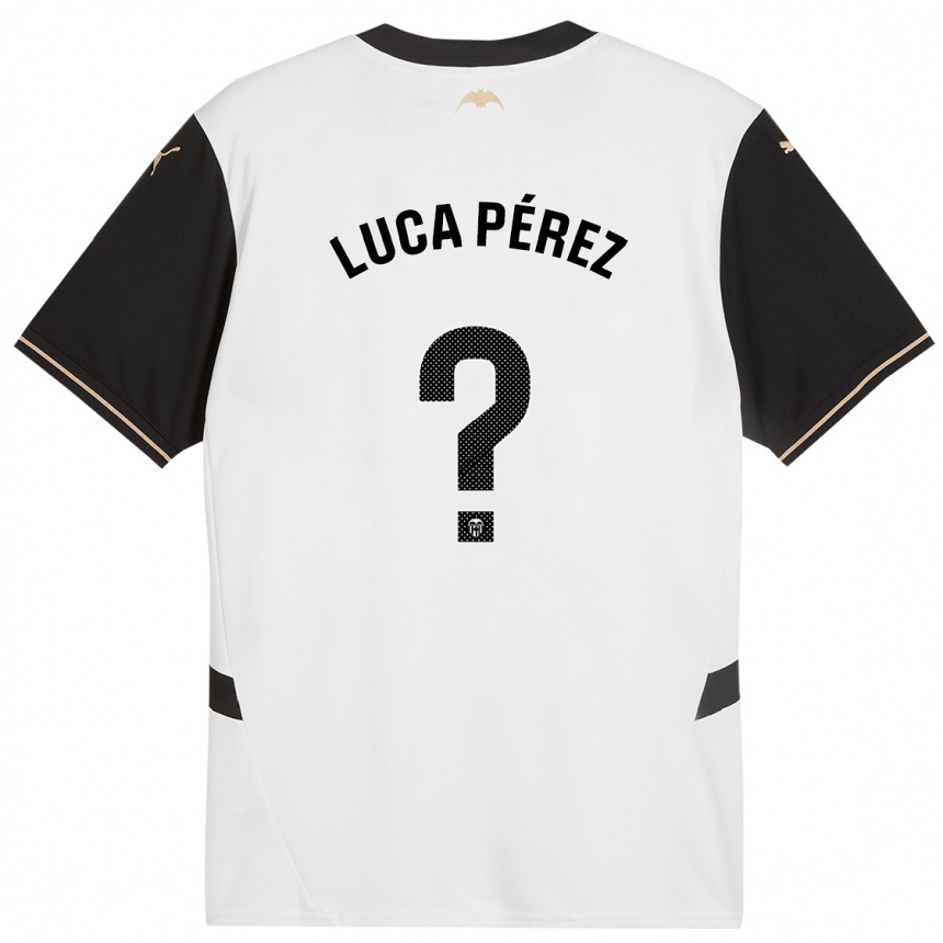 Niño Fútbol Camiseta Simón Luca Pérez #0 Blanco Negro 1ª Equipación 2024/25 México