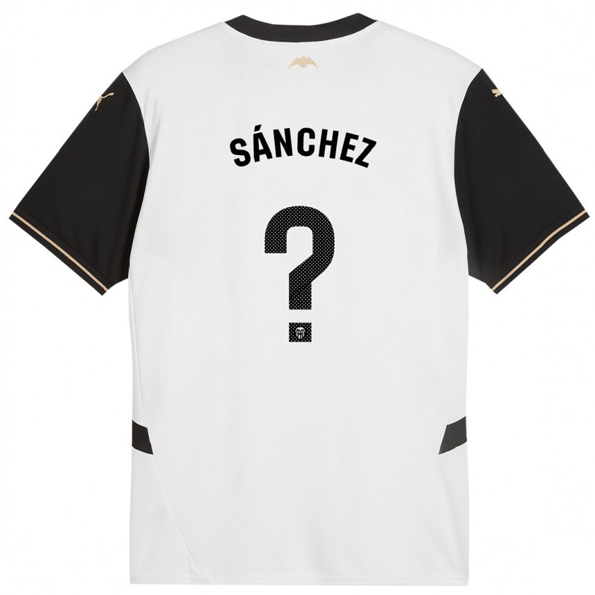 Niño Fútbol Camiseta Dani Sánchez #0 Blanco Negro 1ª Equipación 2024/25 México