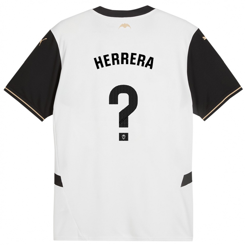 Niño Fútbol Camiseta Iker Herrera #0 Blanco Negro 1ª Equipación 2024/25 México