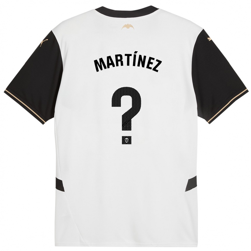 Niño Fútbol Camiseta David Martínez #0 Blanco Negro 1ª Equipación 2024/25 México