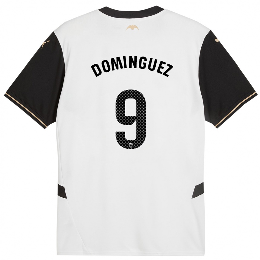 Niño Fútbol Camiseta Mario Dominguez #9 Blanco Negro 1ª Equipación 2024/25 México