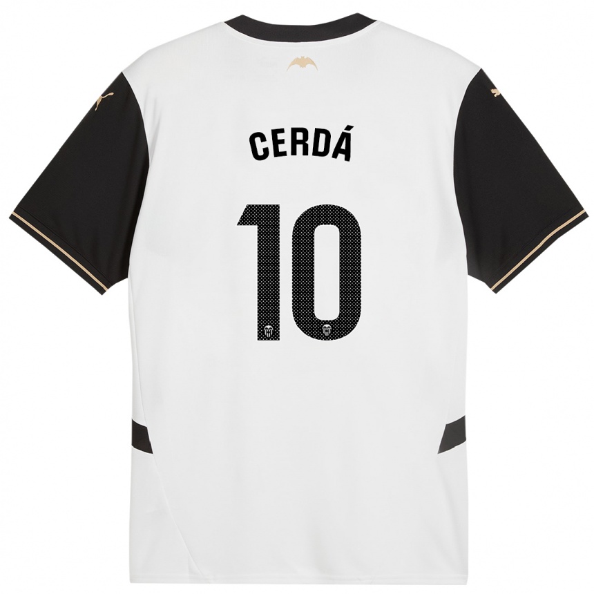 Niño Fútbol Camiseta Alex Cerdá #10 Blanco Negro 1ª Equipación 2024/25 México