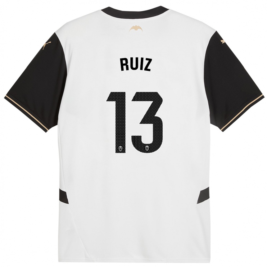 Niño Fútbol Camiseta Nil Ruiz #13 Blanco Negro 1ª Equipación 2024/25 México