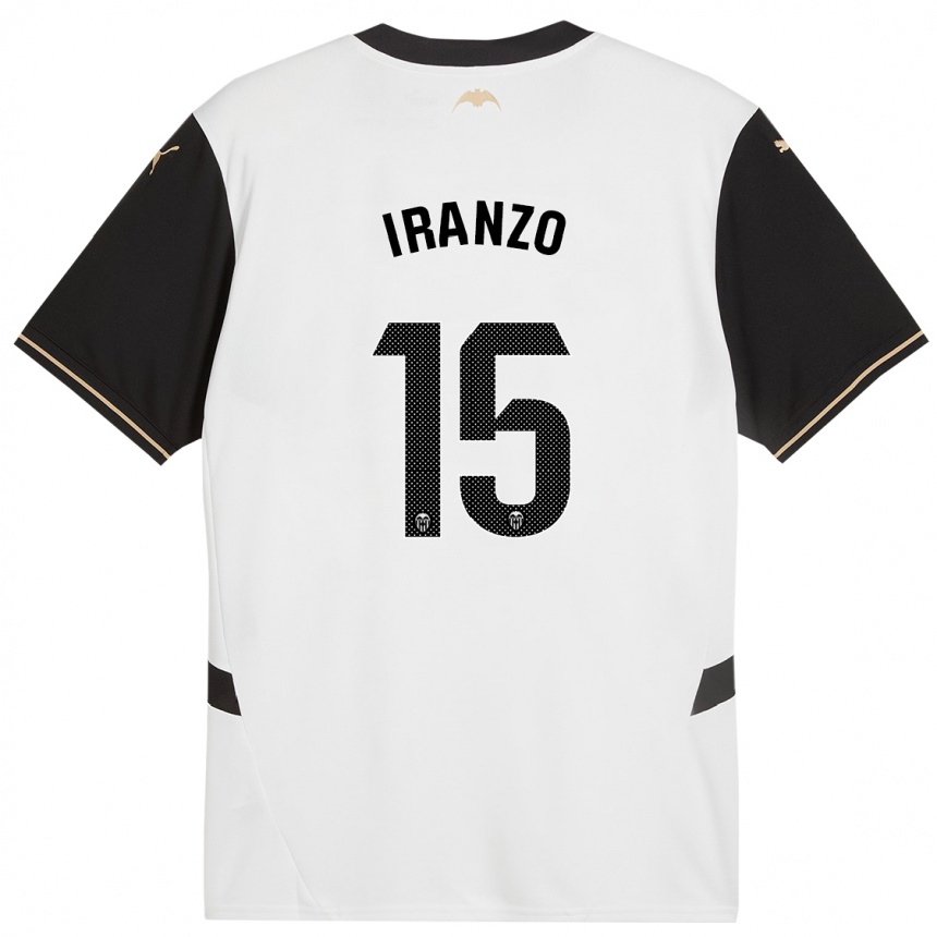 Niño Fútbol Camiseta Rubén Iranzo #15 Blanco Negro 1ª Equipación 2024/25 México